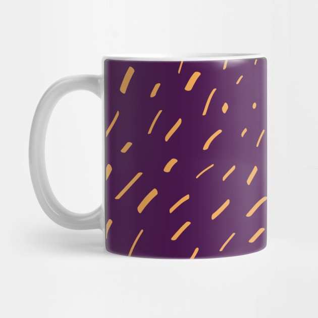 Yellow dashes on purple trendy pattern. by Elemesca